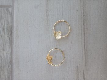 Boucles d'oreilles dorées - Feuilles d'automne