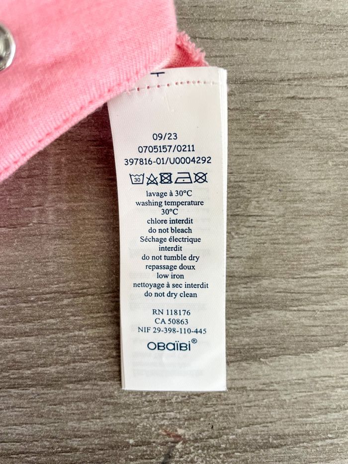 Bavoir bandana rose Obaïbi - photo numéro 5