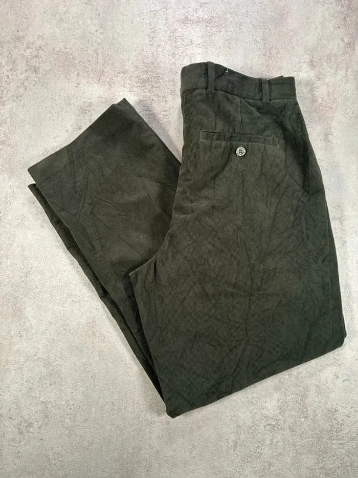Pantalon En Velours Côtelé / Corduroy arnold palmer vert kaki, tissu cotele, coupe droite,