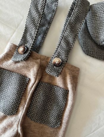 Ensemble salopette + bonnet shooting 