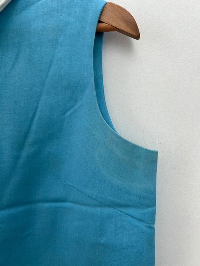 Robe en Tergal année 70 - bleu et blanche taille 40 - photo numéro 4