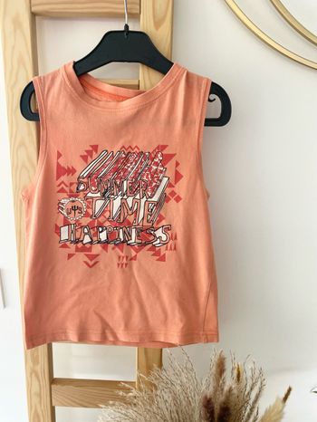 Débardeur orange fille  avec inscription 6 ans
