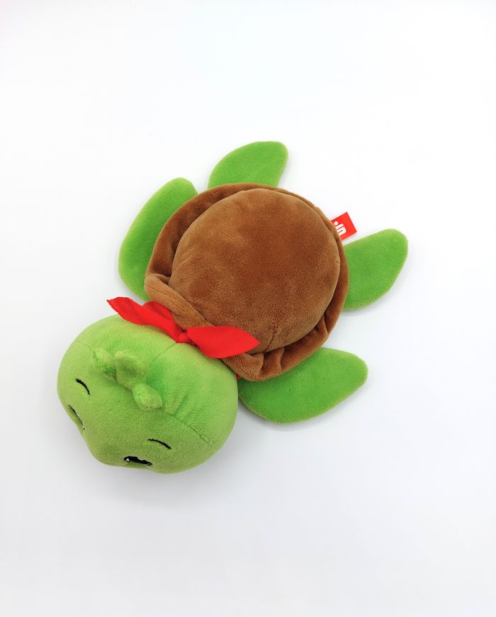 Peluche doudou tortue vert marron S TEAM-D bandana rouge 22 cm banque Sparkasse - photo numéro 2