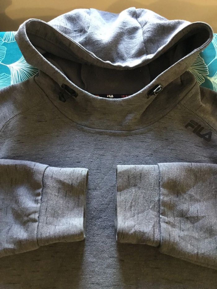 Sweat à capuche pour homme Fila gris chiné foncé taille M 044 - photo numéro 4