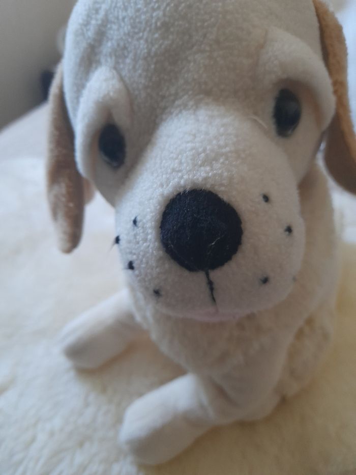 Jolie peluche chien  beige - photo numéro 6