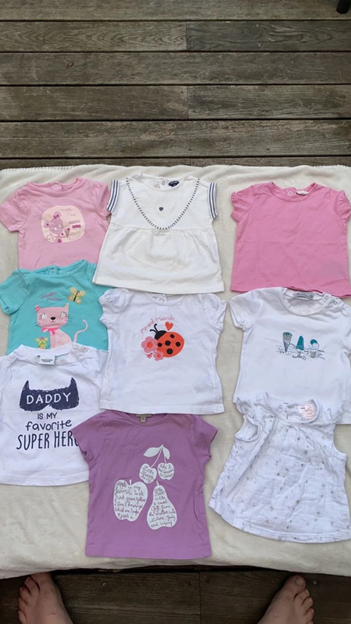 Lot de 9 t-shirt manche courte - 3 mois