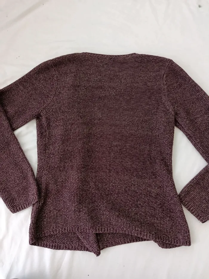 Jolie petite veste en maille métallisée style perfecto prune Scottage taille M - photo numéro 8