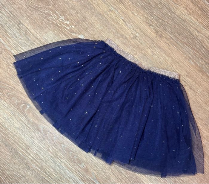 Jupe en tulle bleu marine et doré / - photo numéro 1