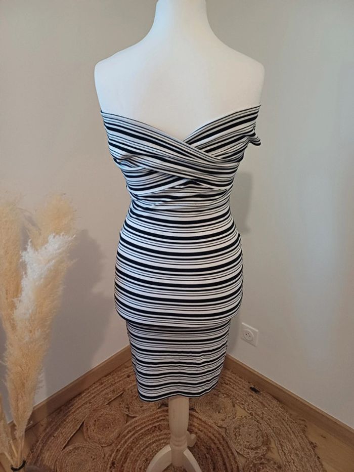 Robe rayée moulante Coolcat taille M 38 - photo numéro 6