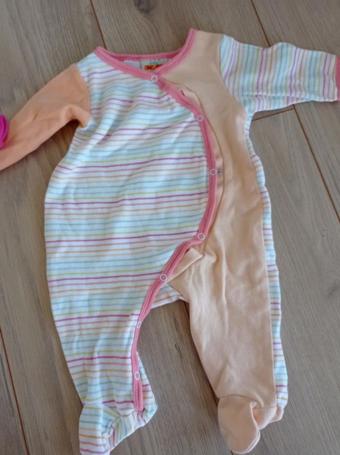 Lot de 3 pyjamas fille coton 1 mois - photo numéro 2