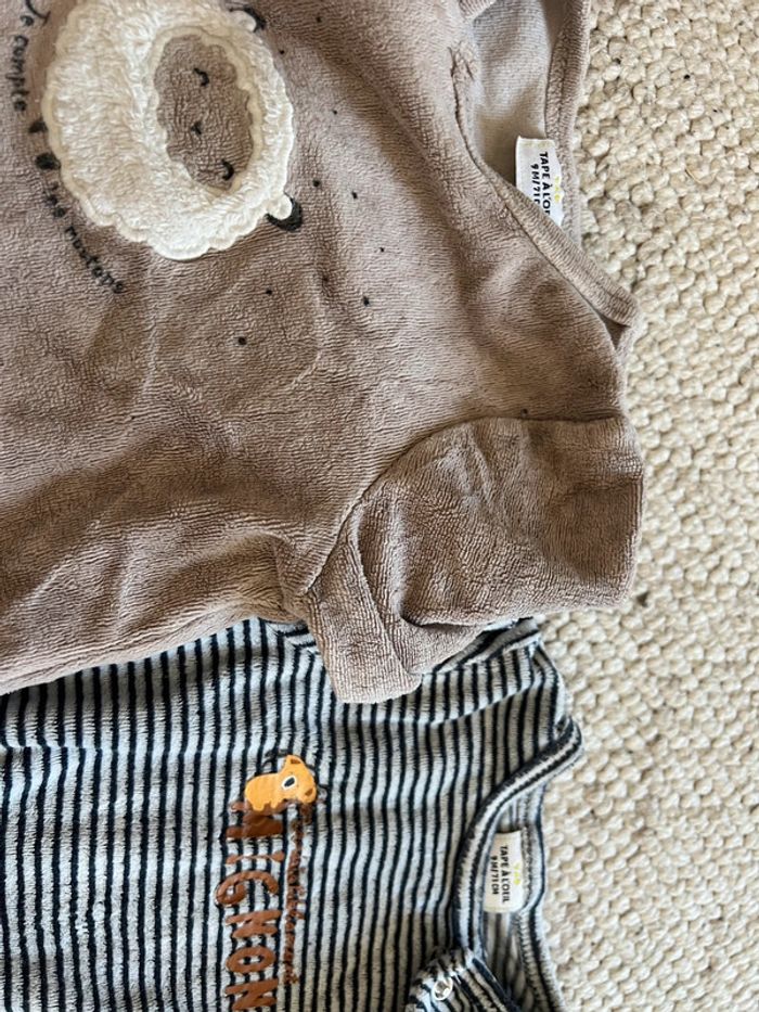 Lot Pyjama velour 9 mois - photo numéro 2