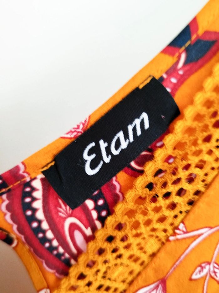Combinaison short orange et motif taille L etam - photo numéro 4