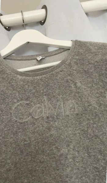 t shirt court calvin klein gris