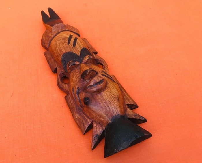 Masque à suspendre Africain / Tribal Bois sculpté - photo numéro 2
