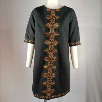 Robe chic noire flanelle manches courtes - Molly Bracken - taille S A1146