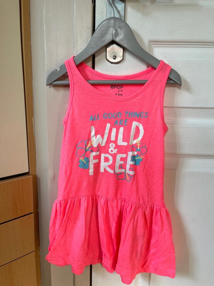 Robe rose fluo 4 ans