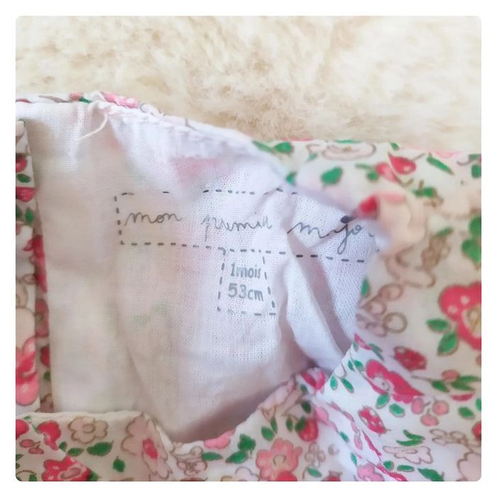 Combishort barboteuse été imprimé petites fleurs liberty bébé fille 1 mois = 53 cm - photo numéro 3