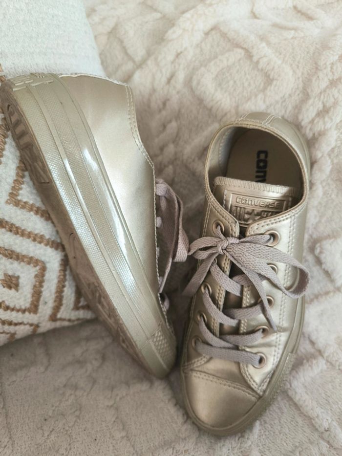Jolies converse doré femme fille - photo numéro 2