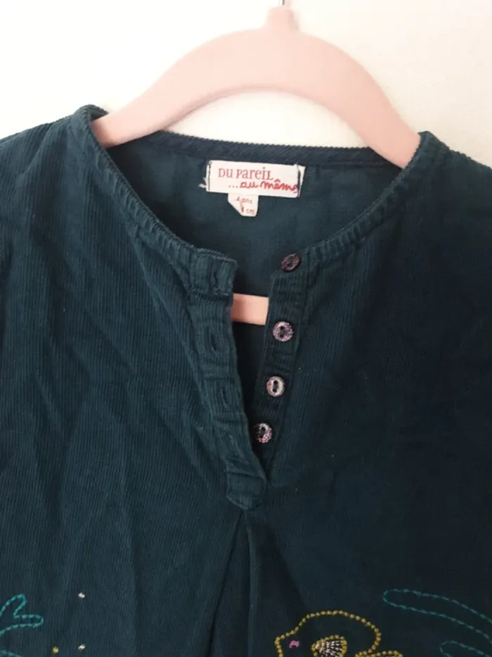 Robe velours theme mer brodé A1261 - photo numéro 2