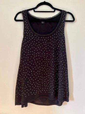 Débardeur noir à clous dorés taille S H&M