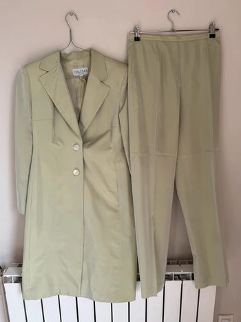Ensemble tailleur vert sauge vintage