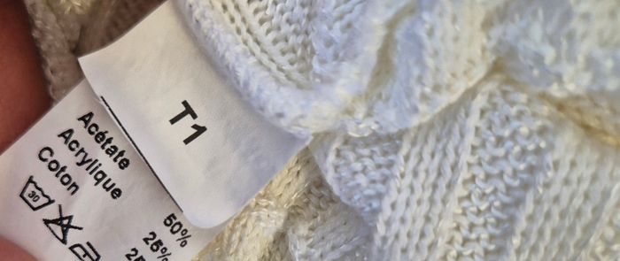 Robe pull fourreau blanc bouton nacré la fée maraboutee taille 36 S 1 - photo numéro 7