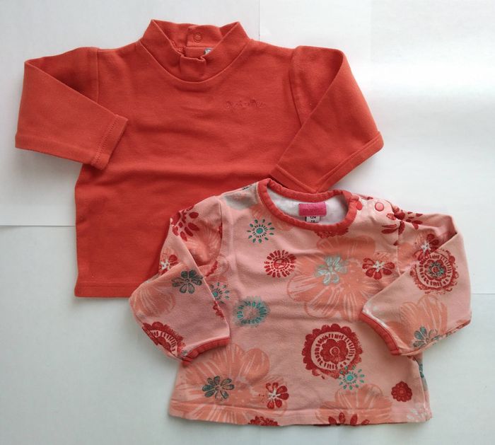 #lot De 2 T-Shirts Manches Longues Marèse Et Orchestra Taille 12 Mois