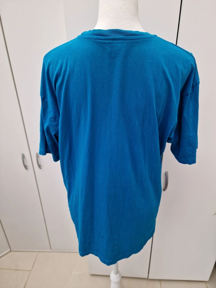 T-Shirt Bleu Imprime Blanc Délavé Paris - photo numéro 4