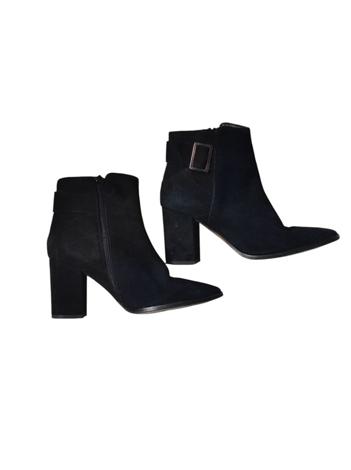 Bottines noires cuirs velour taille 38