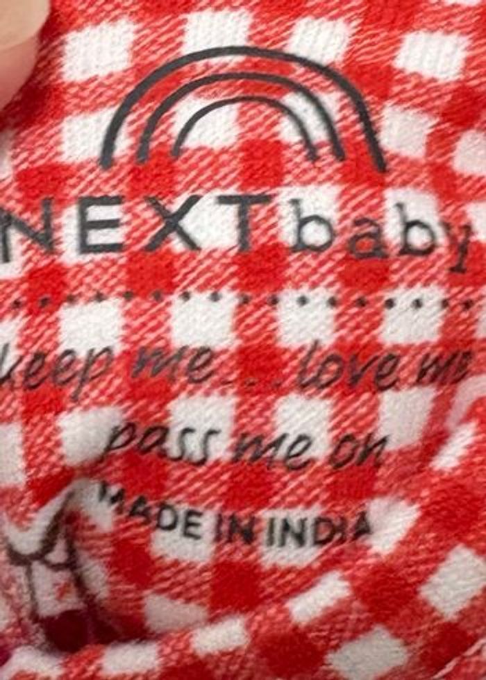 Robe rouge et blanche Vichy cerise fille 1 mois next baby - photo numéro 4