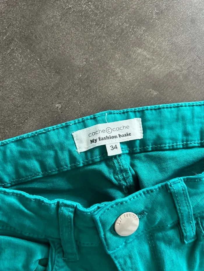 Pantalon slim femme, vert, cache cache taille 34 - photo numéro 3