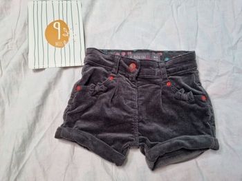 Short velours 9 mois fille