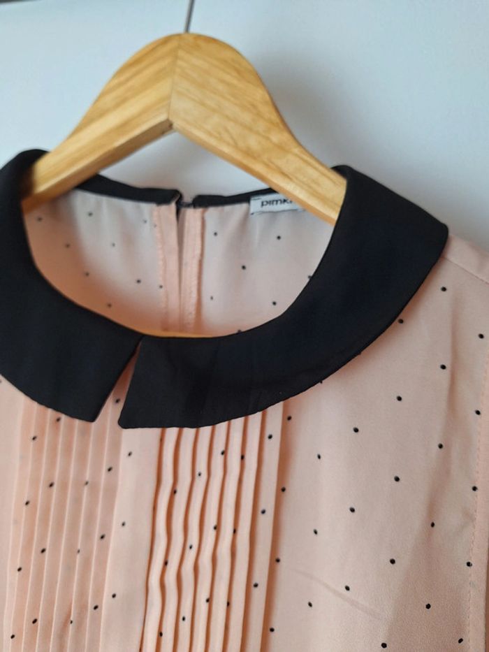 Blouse habillée saumon à pois Pimkie S - photo numéro 4