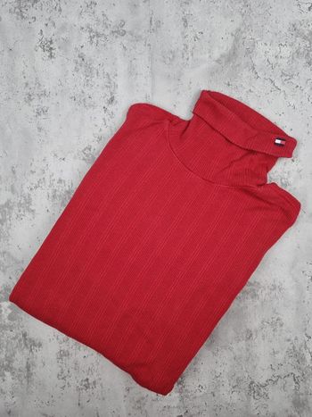 Pull fin col roulé Tommy Jeans rouge – Taille M Femme (mesures en photos)