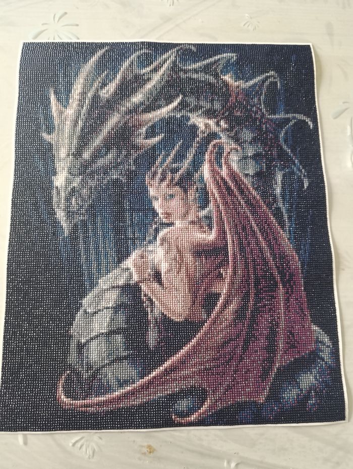 Grand diamond painting 50x60cm déjà fait dragon - photo numéro 2