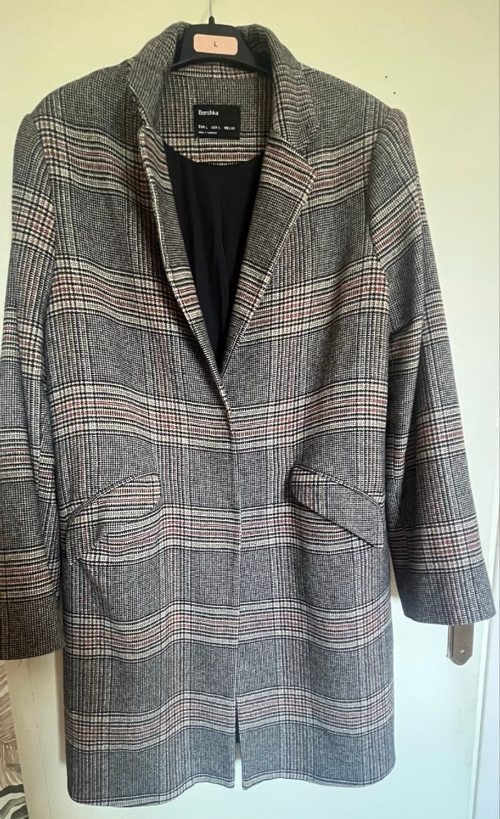 Manteau à carreaux Bershka - photo numéro 6