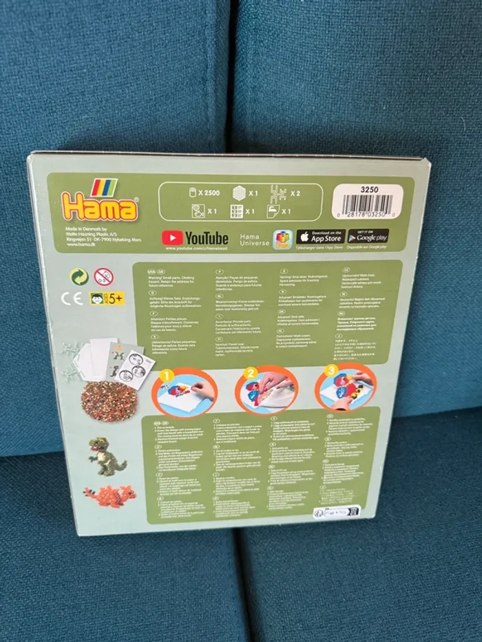 NEUF Coffret Hama perles à repasser dinosaures 3D 3 dimensions tyrannosaure Dino 2500 - photo numéro 2