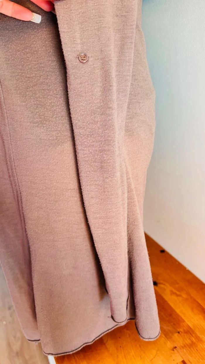 💕 longue veste type cardigan marron clair taille unique #R2banjo - photo numéro 5