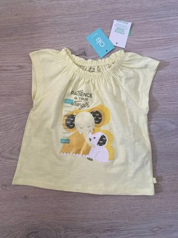 T-shirt tunique  Obaibi Obaïbi taille 12 mois Neuf  Motif Éléphant