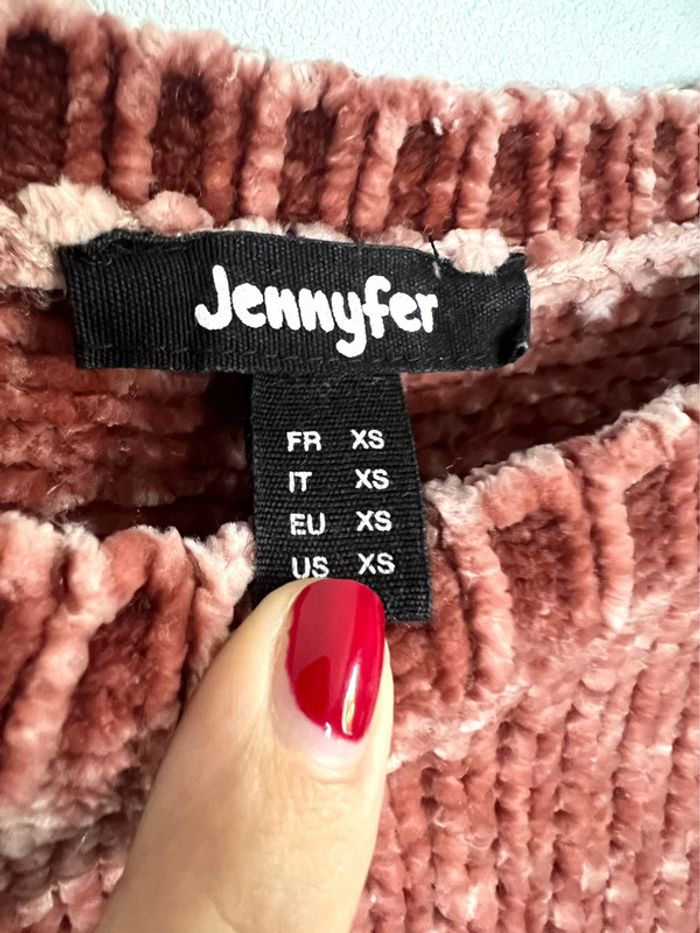Pull col rond Jennyfer rose bordeaux - photo numéro 3