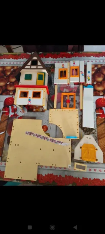 Lot de pièces bâtiments Playmobil école chalet