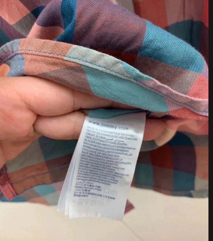 chemise rose à carreaux tommy Hilfiger taille S en très bon état - photo numéro 4