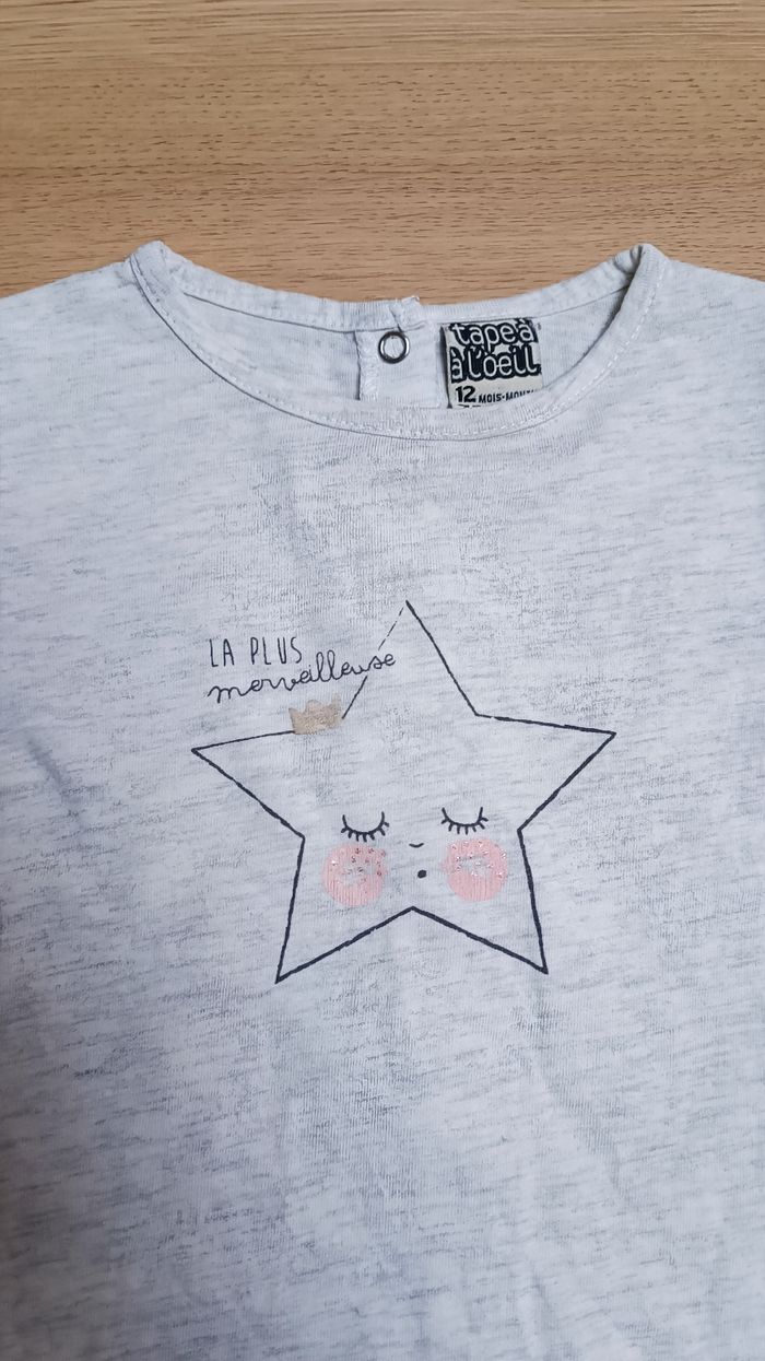 Lot 6 t-shirts manches longues 12 mois - photo numéro 7