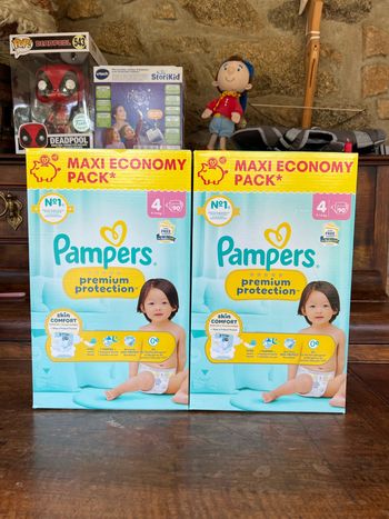 Couche taille 4 Pampers premium protection : 180 couches