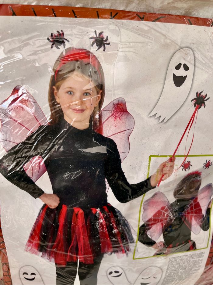 Déguisement Halloween ailes, diadème, baguette et jupe - photo numéro 3