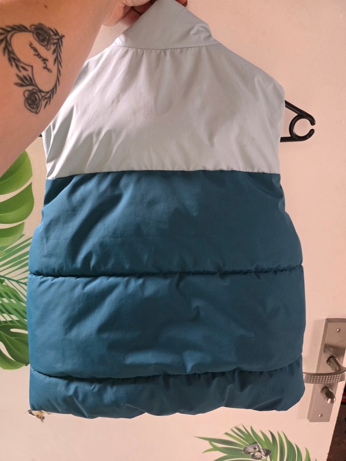 Gilet / Doudoune Sans Manches Réversible - 2 en 1 (Bleu Canard / Moutarde) - photo numéro 2