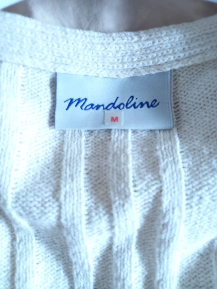 Gilet long crème marque Mandoline taille M - photo numéro 3