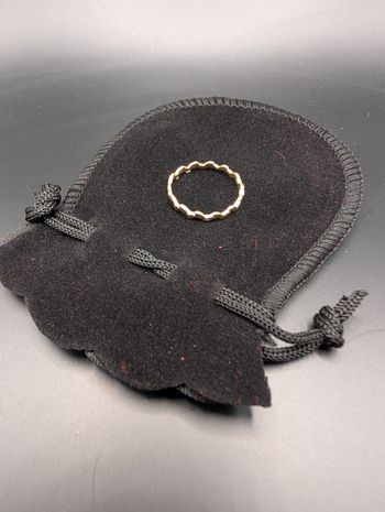 Bague Onde/Vague en Titane Doré Taille 58 neuve