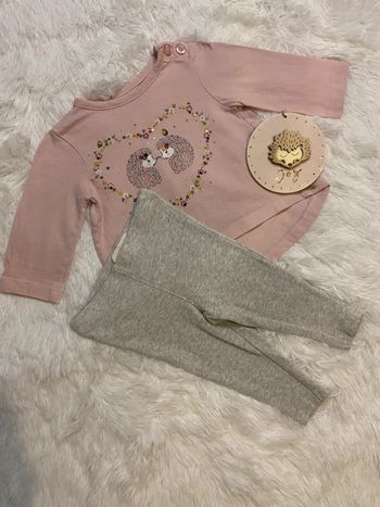 Ensemble fille haut manche longue hérisson leggings