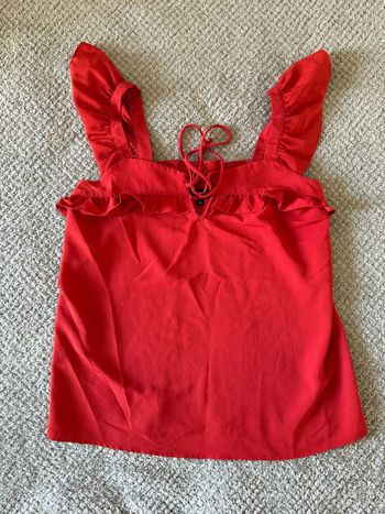 Blouse rouge petite manche papillon (34)
